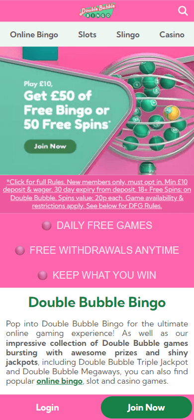 Double Bubble Bingo Casino Mobile screenshot